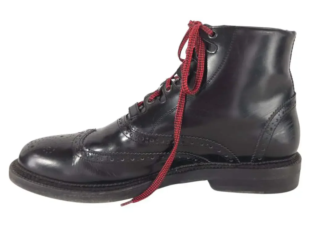 Dsquared2 Leather Wingtip Brogue Boots US 9 IT 42 Mens Black Lace Up $950